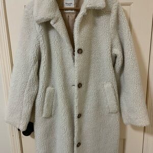 Abercrombie & Fitch Cream Sherpa mod Coat